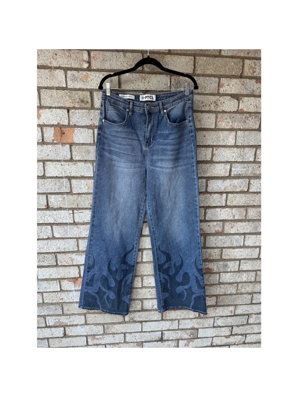 PTCL Women’s Size 30 Straight Leg Flame Print Jeans